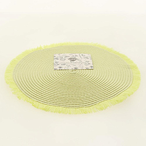 Салфетка сервировочная D35см LUCKY с бахромой желтая 60% полипропилен 40% полиэстер 000000000001208928