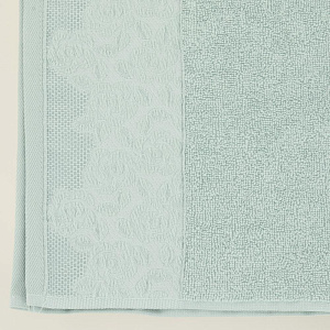 Полотенце махровое 60х100см LUCKY бордюр розы бирюзовое 100% хлопок 000000000001208943