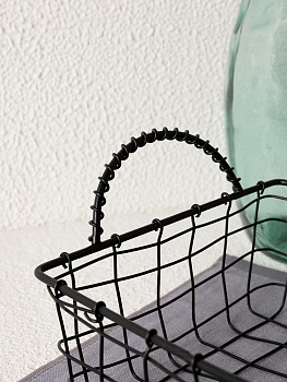 Корзина 25x20x10см DE'NASTIA с ручками черный сталь 000000000001229601