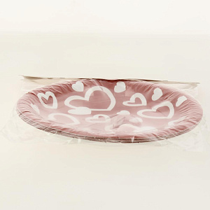 Тарелка бум Красная с сердцами 17 см 6 ш 000000000001184962