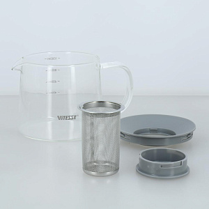 Чайник заварочный 1л VITESSE борсиликатное стекло 000000000001211344