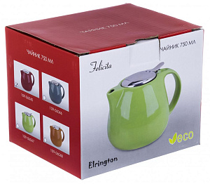 Чайник керамика 750мл с фильтром подарочная упаковка ГЛЯНЕЦ Красный 109-06045 000000000001195486