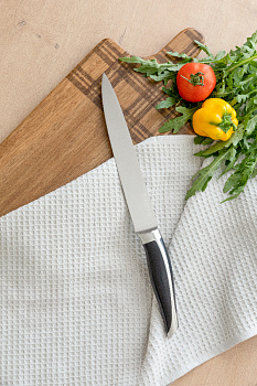 Нож разделочный 20см DE'NASTIA Wave line черный нержавеющая сталь/пластик 000000000001228018