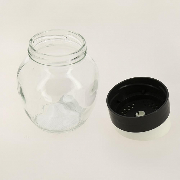 Диспенсер для соли/перца/специй 370мл FACKELMANN Style 3 вида отверстия для дозировки поворотная серая крышка стекло 000000000001194392