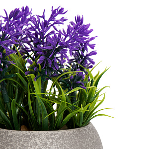 Цветок искусственный растение Лаванда 14см сиреневая в горшке 000000000001218479