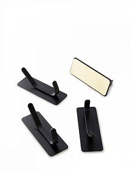 Набор крючков 4шт 8,5x3см DE'NASTIA черный матовый нержавеющая сталь с порошковым покрытием 000000000001230226