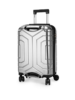 Чемодан на колесах S (36х22х55см) соты серебро PC 000000000001226585