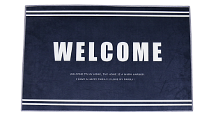 Коврик придверный 50x80см LUCKY Welcome чёрный/белый полиэстер 000000000001200456
