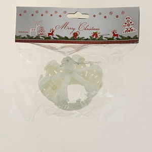 Декоративное украшение 7см Корона белый пластик R010499 000000000001191471