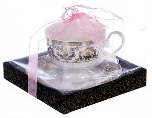 Чайная пара (чашка 230мл) BALSFORD Passion подарочная упаковка с бантом фарфор 000000000001193949