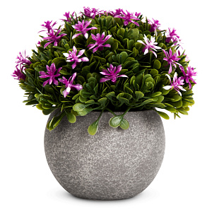 Цветок искусственный растение Мелкие цветы 13см розовые в горшке 000000000001218485