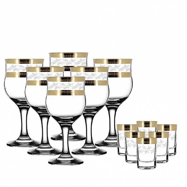 Набор 12 предметов ПРОМСИЗ Лоза (вино + водка) стекло 000000000001196133