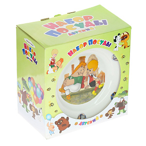 Набор посуды Малыш и Карлсон Союзмультфильм, фарфор, 3 предмета 000000000001123092