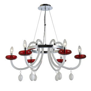 Люстра SieteColores SP 014/6S E14*40W Gordeo (Cromo/Rojo) 000000000001149803