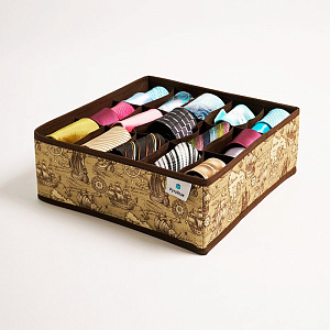 Органайзер для хранения 15 секций 30x30x11см РУТАУПАК МОРСКАЯ ИСТОРИЯ ткань 000000000001211974