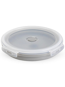 Контейнер складной 800мл круглый серый силикон 000000000001229075