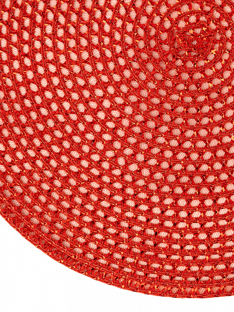 Салфетка сервировочная 38см LUCKY круглая блестящая красный полиэстер 000000000001218990