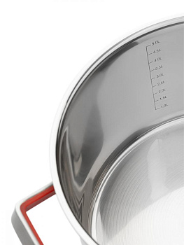 Кастрюля с крышкой 6л MATISSA красный нержавеющая сталь/силикон/стекло 000000000001227364