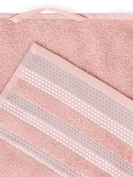 Набор махровых полотенец 2 шт 70x140см LUCKY розовый/молочный хлопок 100% 000000000001216093