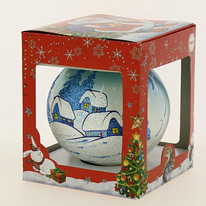 Декоративное украшение 10см Шар 5 БИРЮСИНКА Зима стекло 000000000001179994