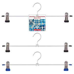 Вешалка мет с 2-мя прищ L 35 см 2 цв. Изготовлена из закаленной стали с полимерным покрытием (ПВХ).SH26-33 000000000001192839