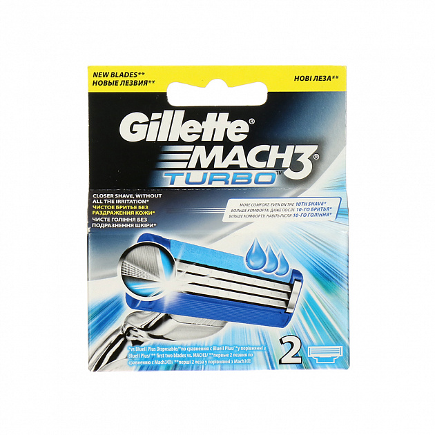 Кассеты Gillette Mach3 Turbo Aloe P&G, 2 шт. 000000000001054066