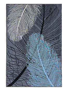 Коврик придверный 60x90см LUCKY Перья фрагмент голубой/серый полиэстер 000000000001200462