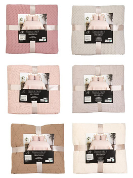 Покрывало 220х240см двустороннее в ассортименте микрофибра полиэстер 000000000001229208