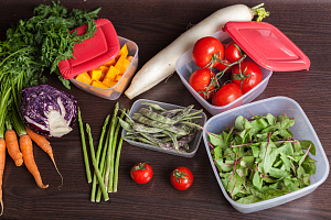 Контейнер для продуктов Plast Team POLAR, прямоугольный, коралловый, 0,9л, 206х135х50 (PT1671) 000000000001201514