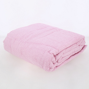 Простыня махровая 190х200см АЛТЫН АСЫР гладкокрашеная плотность 380гр/м2 без бордюра розовая хлопок 000000000001206101