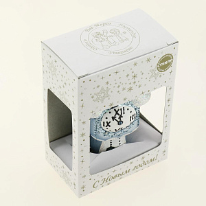 Декоративное украшение Часы 10см БИРЮСИНКА голубой стекло 000000000001207670