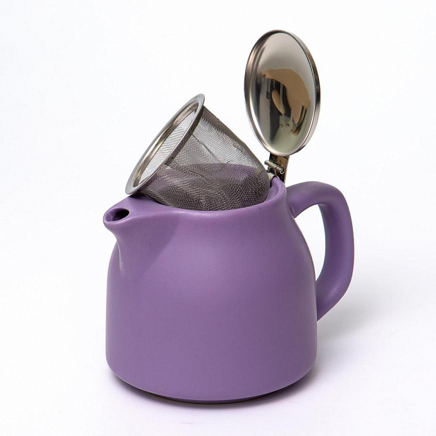 Чайник керамика 500мл с фильтром подарочная упаковка МАТОВЫЙ Фиолетовый 109-06007 000000000001195485