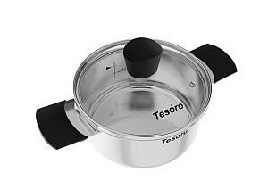 Кастрюля 1,5л НЕВА МЕТАЛЛ ПОСУДА Tesoro Siena нержавеющая сталь 000000000001221907