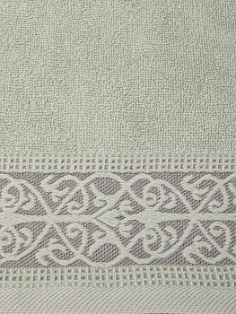 Полотенце махровое 30х60см LUCKY Вензельный бордюр светло-серый хлопок 100% 000000000001225086