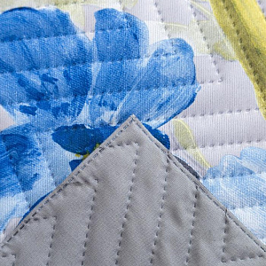 Покрывало Этель "Акварельные цветы" 200х210±5см, синий, 100% полиэстер 4796235 000000000001200192