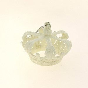 Декоративное украшение 7см Корона белый пластик R010499 000000000001191471