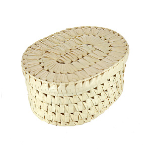 Овальная шкатулка, белый, 30.5?24.5?15 см, листья пальмы 000000000001004657