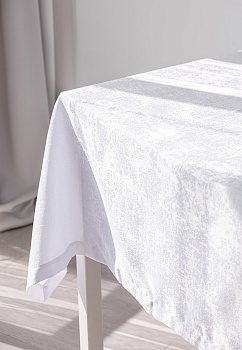 Скатерть 140x200см DE'NASTIA эффект потертости белый жаккард полиэстер 000000000001211731