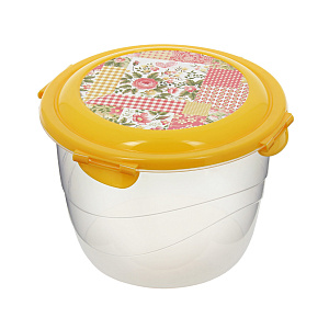 Контейнер для продуктов 1,24л БЫТПЛАСТ CLICK&LOCK D15,3 H11,1см с декором бежевый пластик 000000000001167490