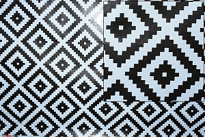 Клеенка столовая 20х1,4м ALAS EV TEKSTIL Зиг-Заг черный ПВХ 000000000001213394