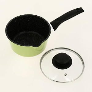 Ковш 1,6л CASTA Color антипригарное покрытие стеклянная крышка зеленый литой алюминий 000000000001202787