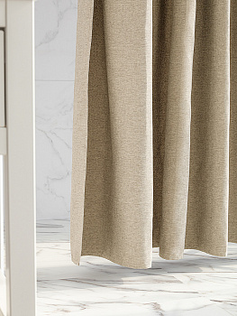 Шторка для ванной 200x200см DE'NASTIA Nature водоотталкивающая бежевый лён/полиэстер 000000000001226769