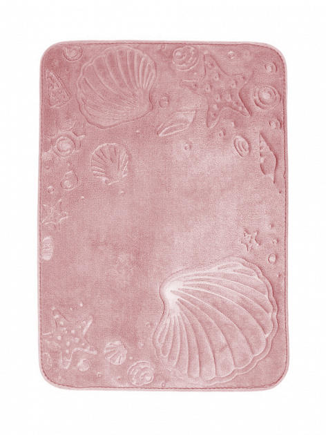 Коврик для ванной 50x70см DE'NASTIA РАКУШКИ memory розовый наполнитель пенополиуретан с эффектом памяти 100% полиэстер 000000000001177064