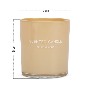 Свеча в стакане 8х7см Flame персиковая 000000000001220776