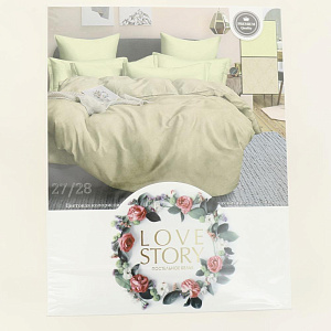 Комплект постельного белья 2-спальный Love Story наволочки 2шт 70х70см простынь 180х215см пододеяльник 215х175см 100% полиэстер микс/2сп 000000000001205991