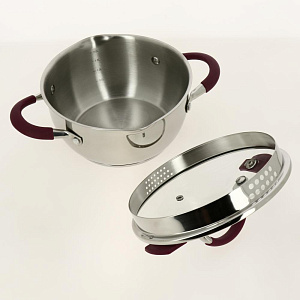 Кастрюля 2,8л SWEET HOME Кабо-Верде стеклянная крышка пароотвод нержавеющая сталь 000000000001181552