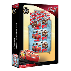 Комплект постельного белья Тачки, 1.5 спальный, бязь 000000000001160815