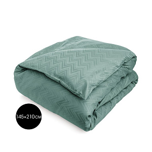 Пододеяльник 145х210см DE'NASTIA JQ зигзаг зеленый сатин хлопок-100% 000000000001215594