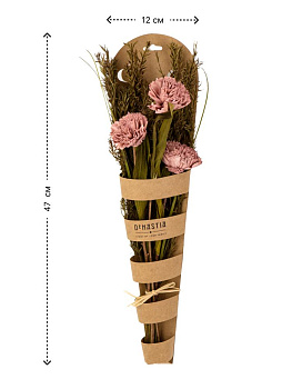 Сухоцветы 12x6x47см DE'NASTIA Цветочная композиция Розы микс цветов 000000000001228200