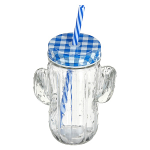 Кружка-банка 400мл Кактус стекло 000000000001170138